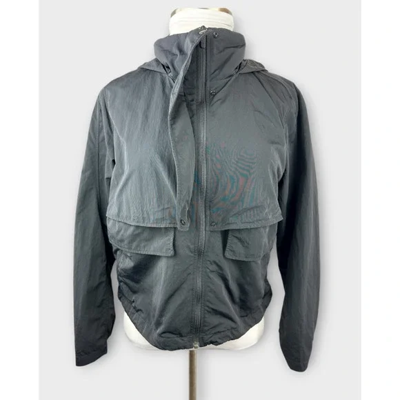 Lululemon Always Effortless Jacket Full Zip Hooded Water Repellent Black Size 10 - Picture 3 of 16